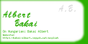 albert bakai business card